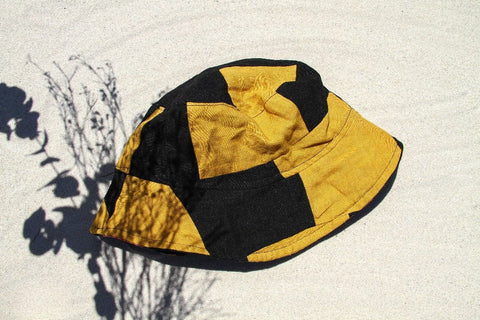 Upcycled Mustard Black Yellow Bucket Hat from Not I But We