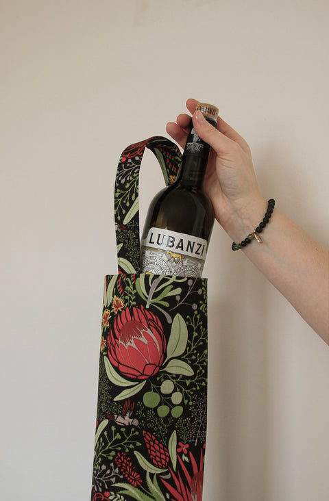 Holiday Protea Wine Bag