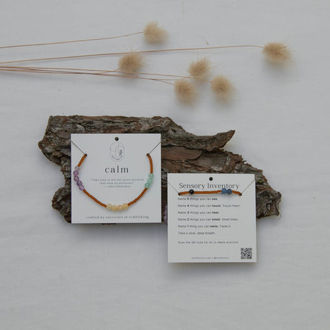Calm Bracelet with Sensory Inventory Practice to calm down and regulate ones nervous system.