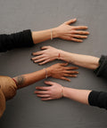 The four mindfulness bracelets worn by different women.