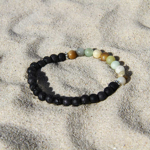 amazonite diffuser bracelet with lava beads