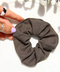 Olive Linen Scrunchy presented