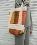 Quilted Tote Bag from the side