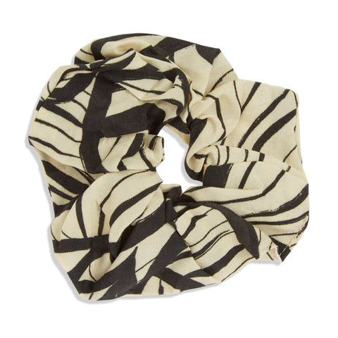 Beige Leaf Scrunchy