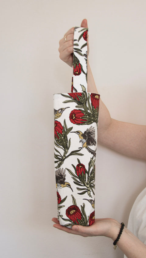 Holiday Protea Wine Bag