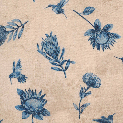 tan fabric with dainty fynbos