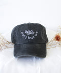 washed charcoal protea baseball cap