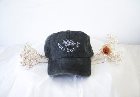 washed charcoal protea baseball cap