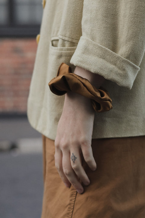 Gold Satin Scrunchie