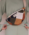 linen upcycled moon bag