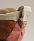 tag of crossbody bag on white background