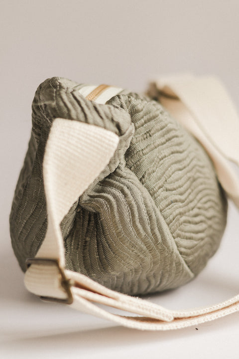 gray textured bag on a white background
