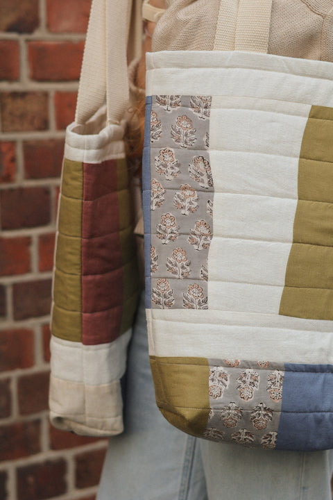 Patchwork Quilted Tote Bag