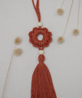 large red tassel macrame ornament